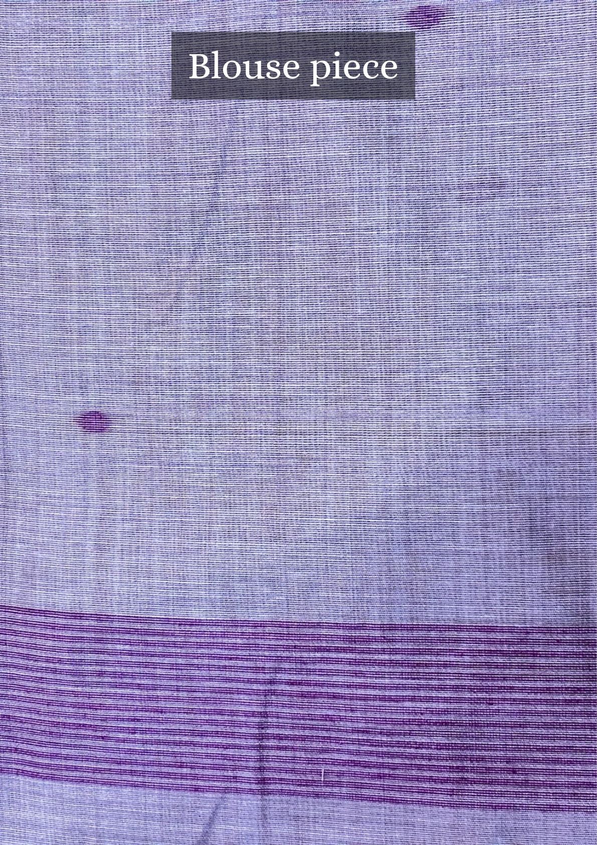 Utsav Banaras 069: Elegant Lilac Jamdani Saree with Artistic Bird &amp; Floral Weave