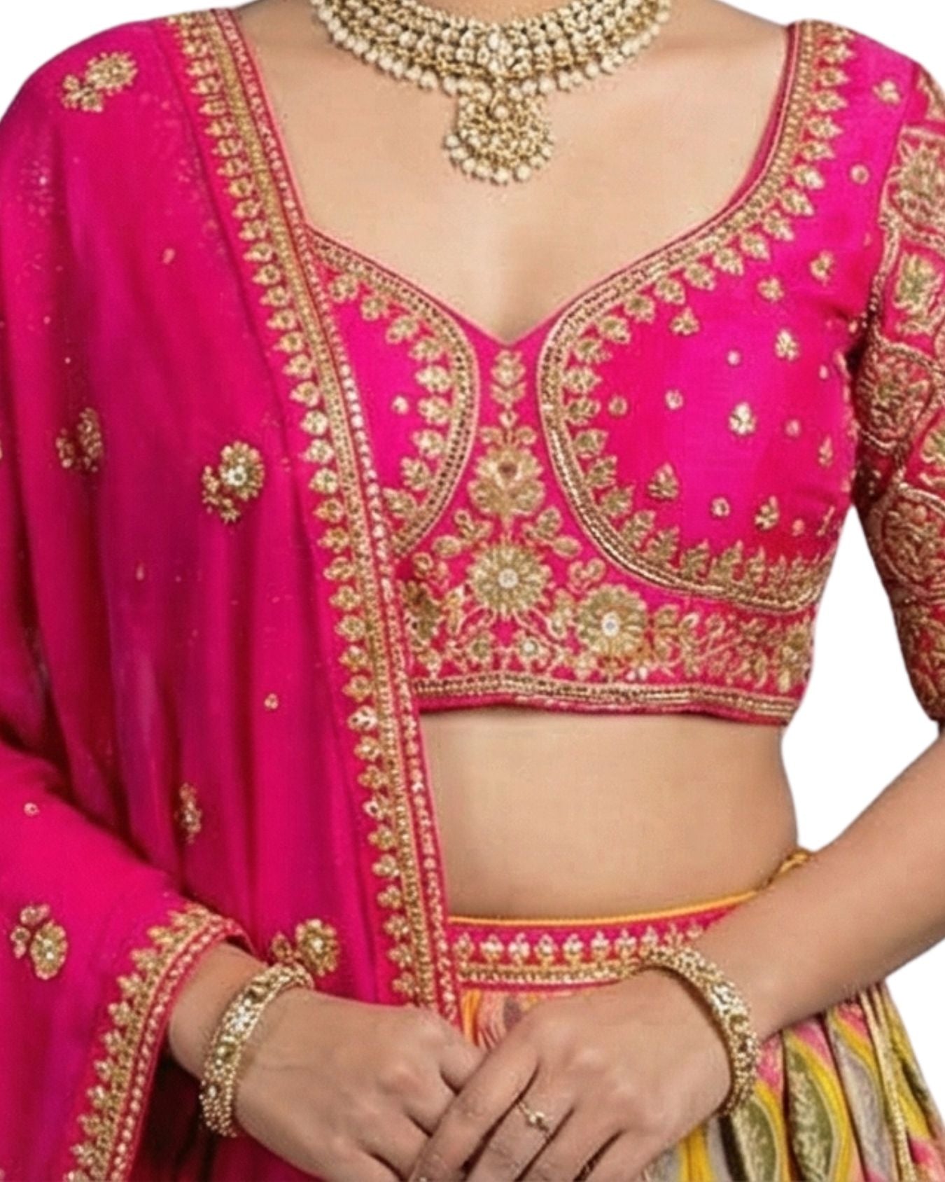 "Mansi 005" Banarasi Multicolor Lehenga With Stitched Blouse