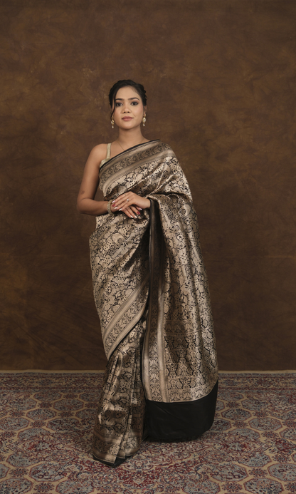 Pichwai Pure Banarasi Handloom Silk Brocade Saree: A Masterpiece of Jamewar Technique