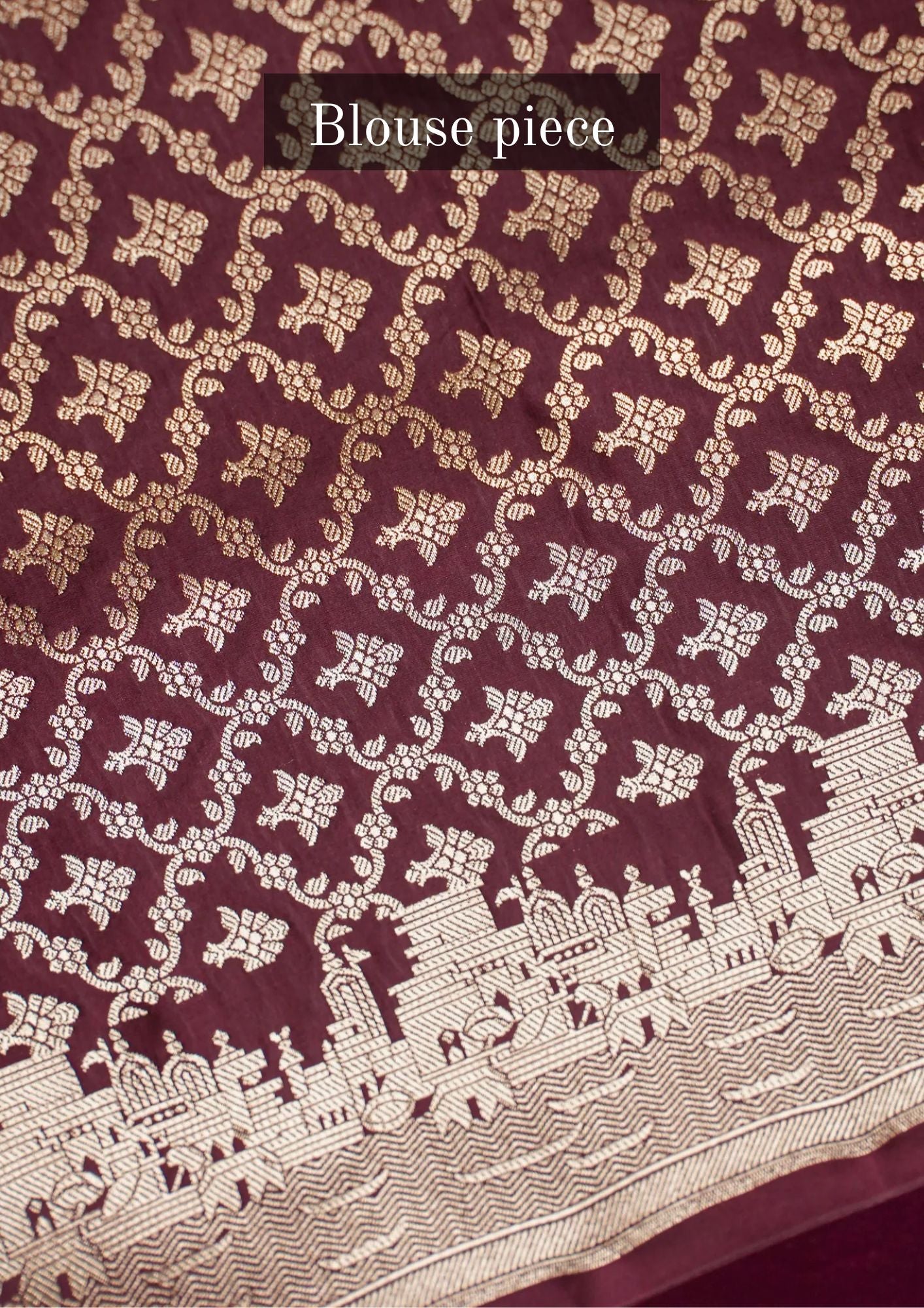 "WAAH BANARAS 055G" Banarasi Pure Mashru silk saree with Ghat Border