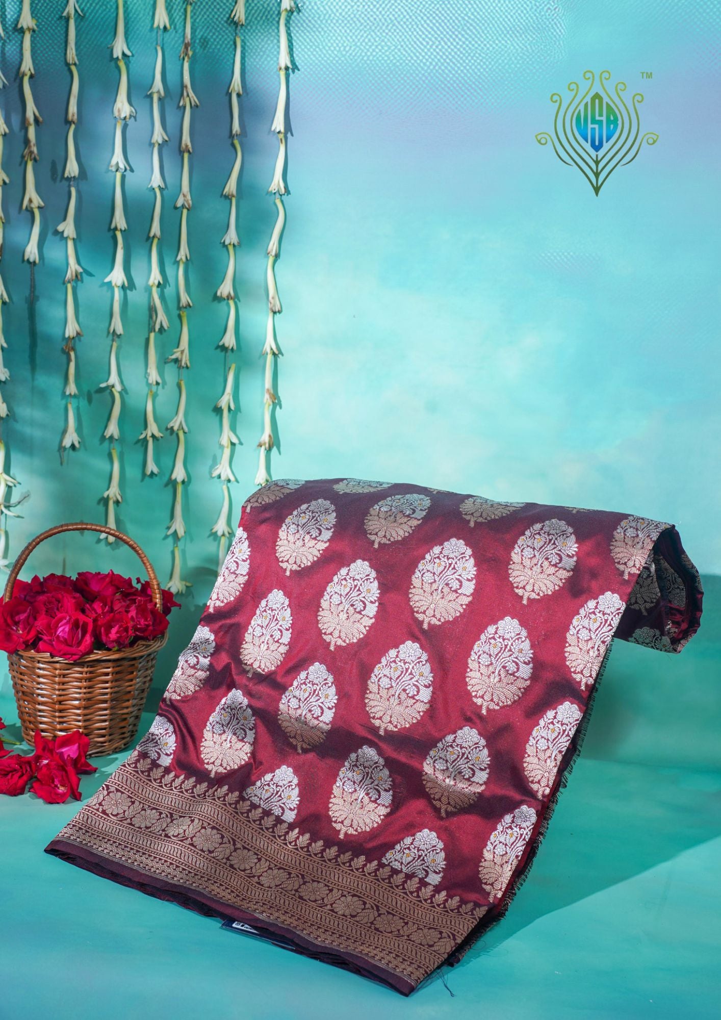 VIRASAT 202C: Pure Maroon Pure Handloom Katan Silk Kadwa Meenakari Banarasi Saree | Silk Mark Certified