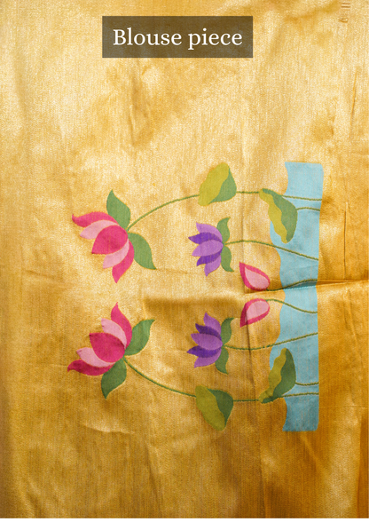 Utsav Banaras 322 Beautiful Yellow Raw Silk Saree with Zari Meenakari Palla &amp; Border