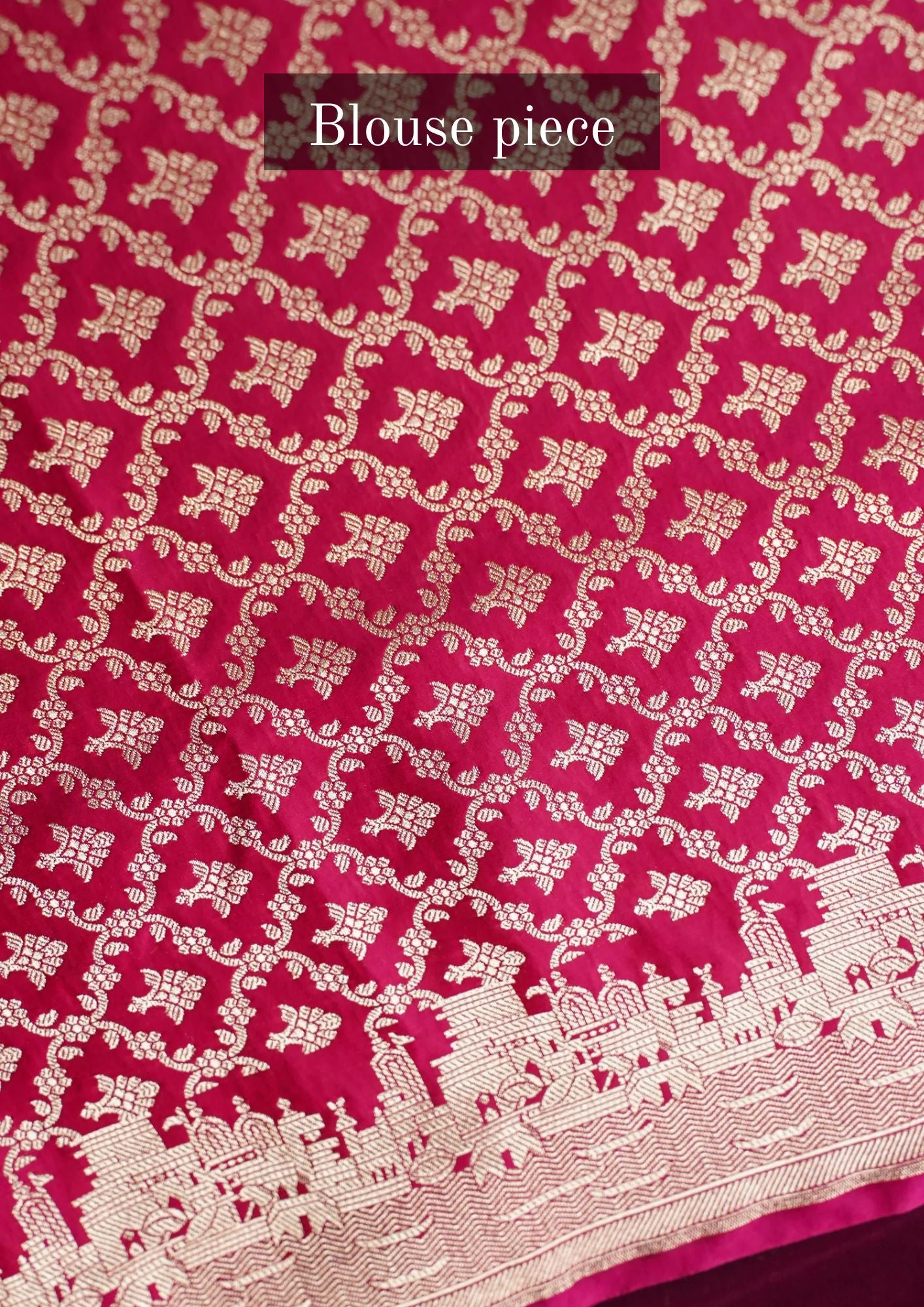 "WAAH BANARAS 055C" Banarasi Pure Mashru silk saree with Ghat Border