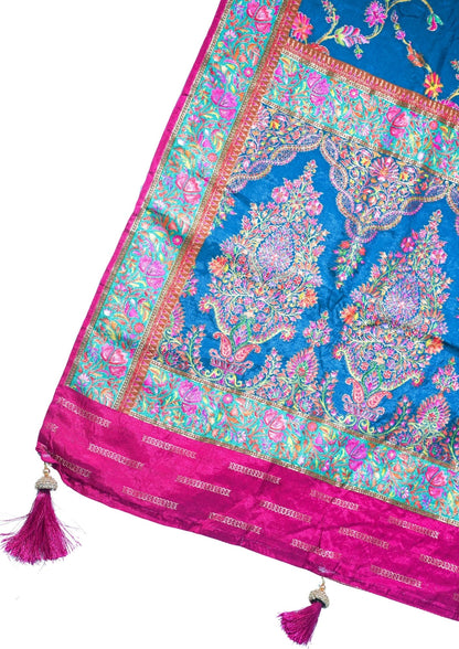 "Waah Banaras 081" Banarasi Deep Royal Blue Meenakari Tussar Silk Saree