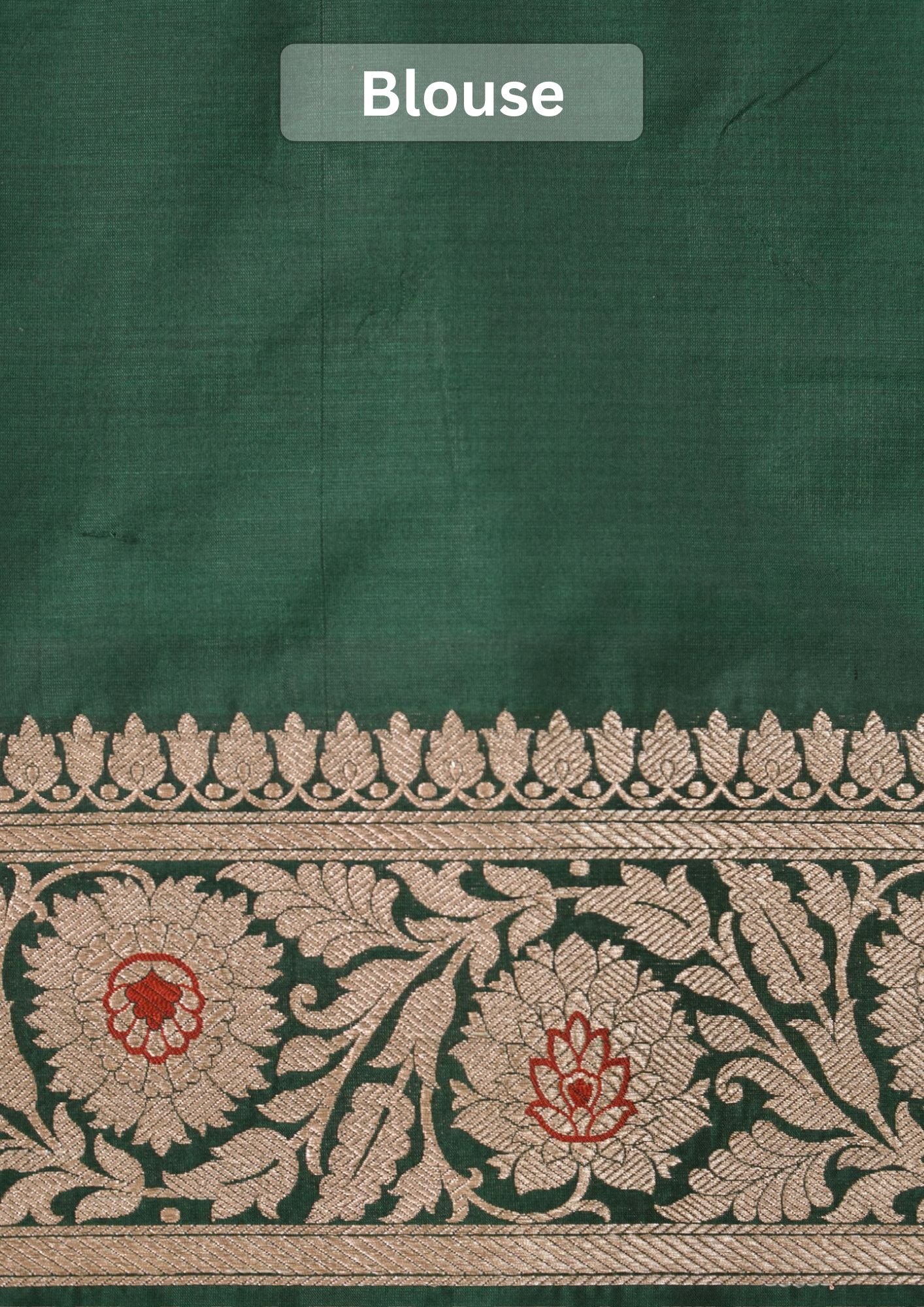 VIRASAT 161A: Bottle Green Pure Handloom Katan Silk Mughal Meenakari Floral Jaal Saree