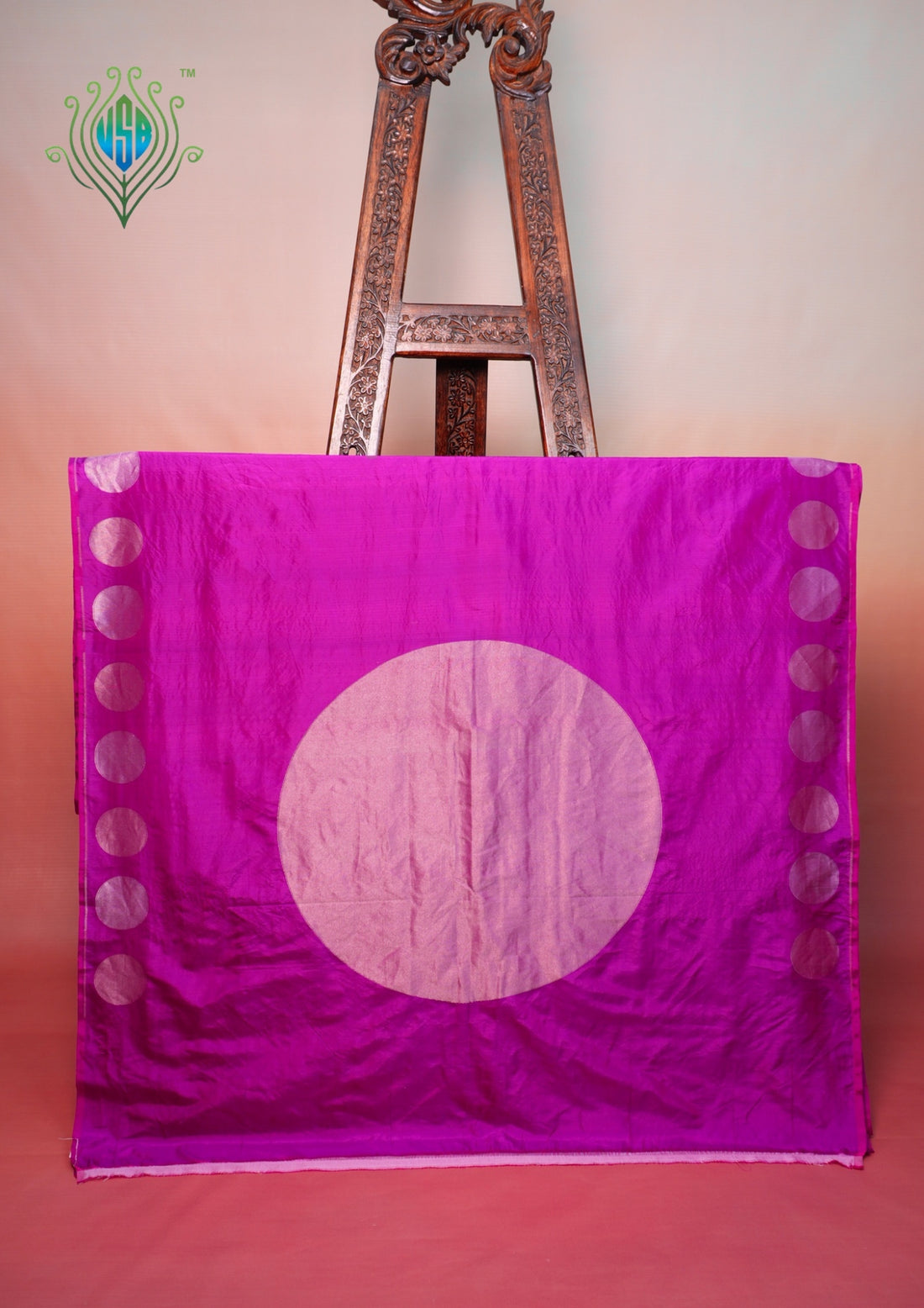 VIRASAT 446: Pure Handloom Katan Silk Magenta Saree with Zari Buta Palla &amp; Border | Silk Mark Certified