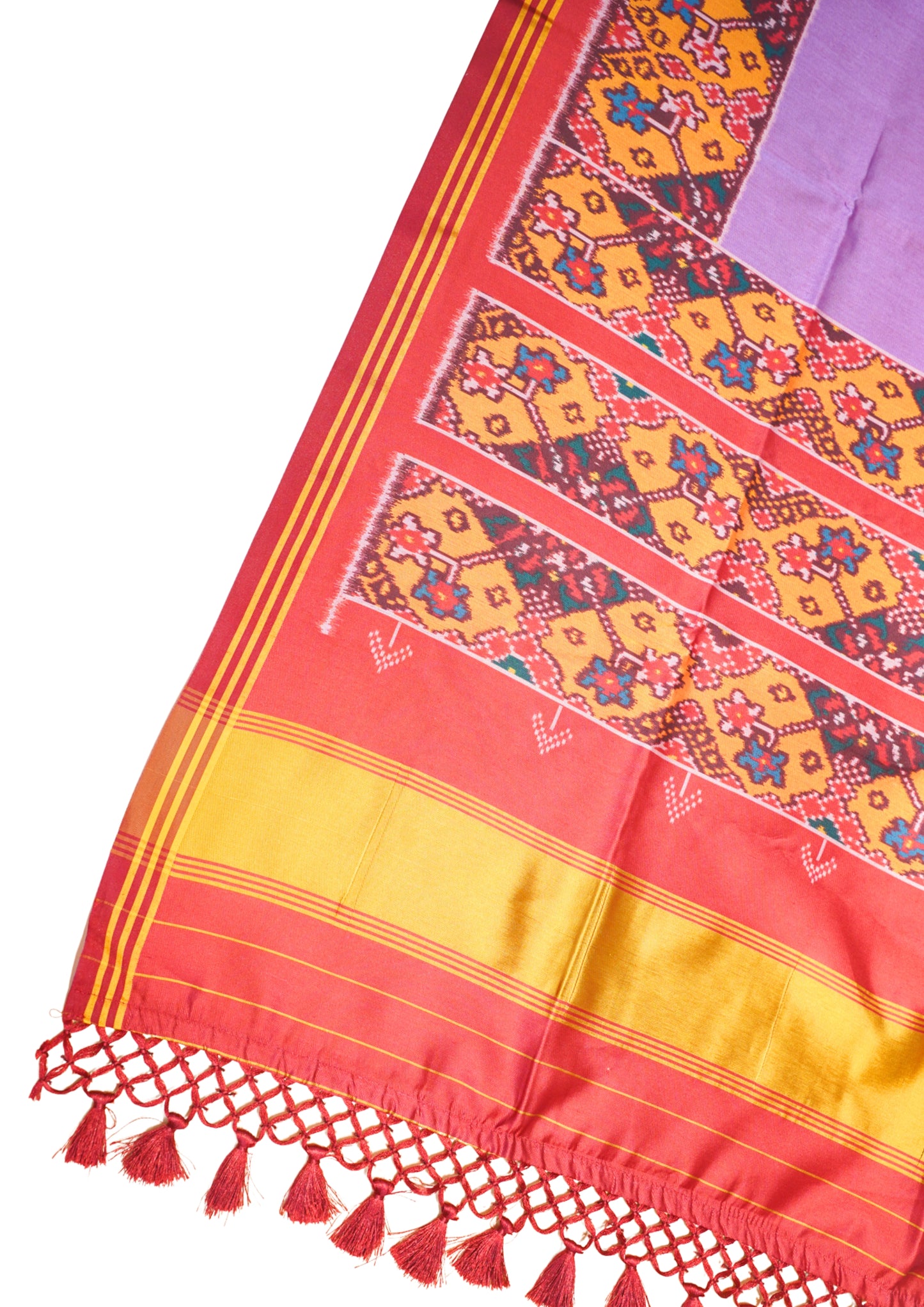 "UTSAV BANARAS 183" Banarasi Elegant Purple Silk Saree With Traditional Ikat Inspired Border