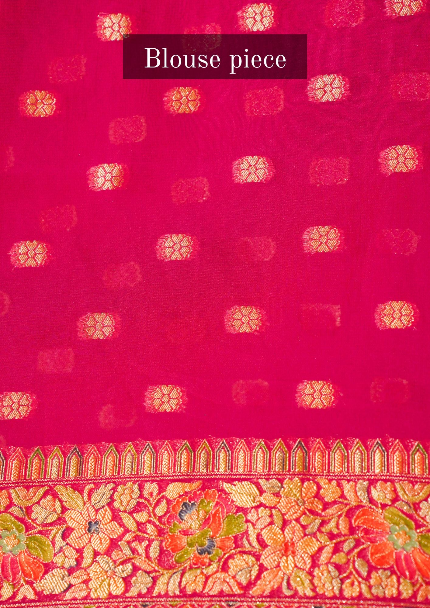 Waah Banaras 060 Rani Georgette Silk Saree with Multicolor Meenakari Weave