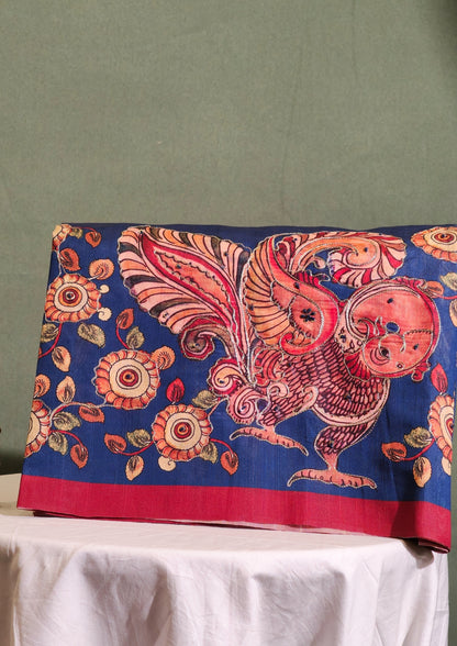 "UTSAV BANARAS 283" Banarasi Royal Blue Handwork Raw Silk Saree With Bird Motifs