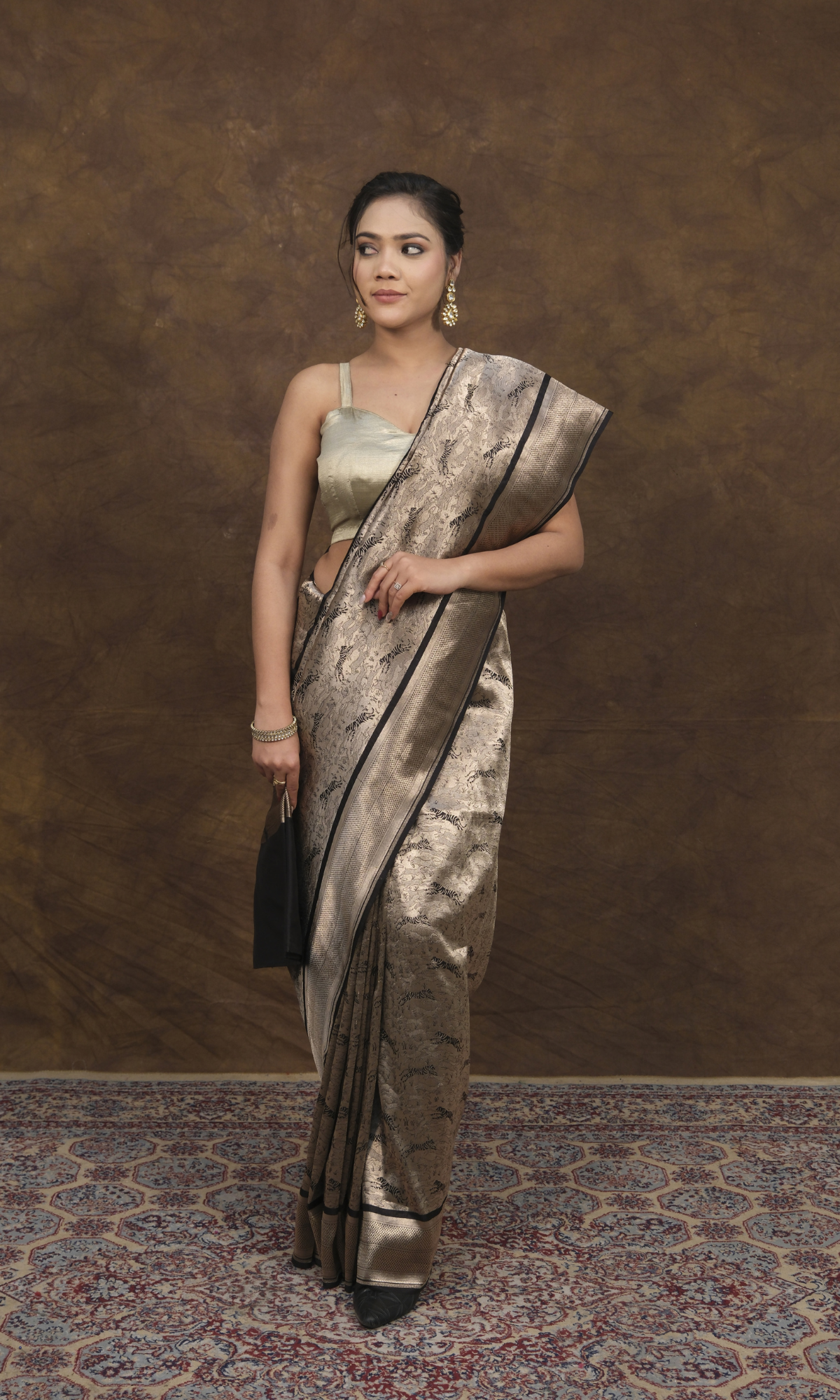 VIRASAT 163: Royal Bengal Tiger Design Saree for Power &amp; Grace
