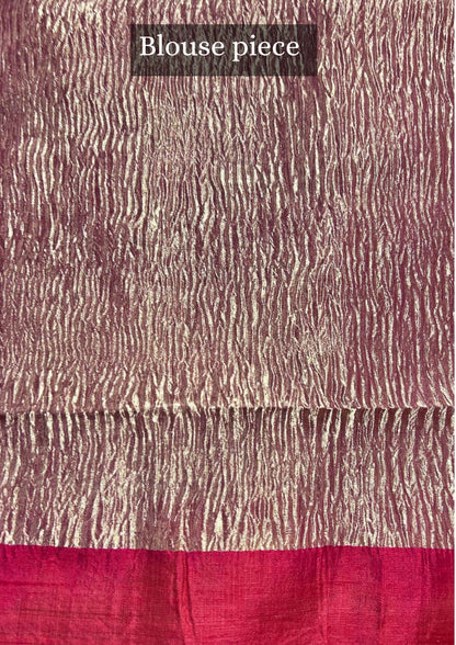 "VIRASAT 157" Anar Handloom Silk Saree with Zari Pallu &amp; Thread Work