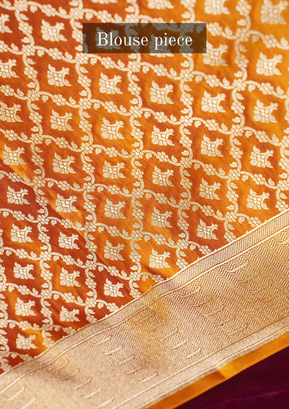 "WAAH BANARAS 055E" Banarasi Pure Mashru silk saree with Ghat Border