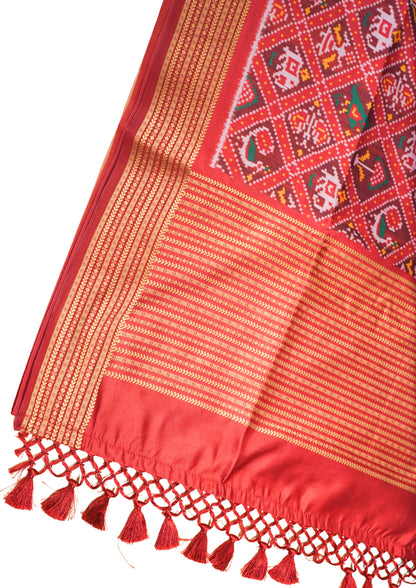 "UTSAV BANARAS 172" Banarasi Classic Red Patola Silk Saree
