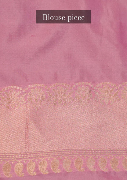 "VIRASAT 213" Banarasi Pure Katan Kadwa Handloom Saree with Resham Floral and Meenakari Work