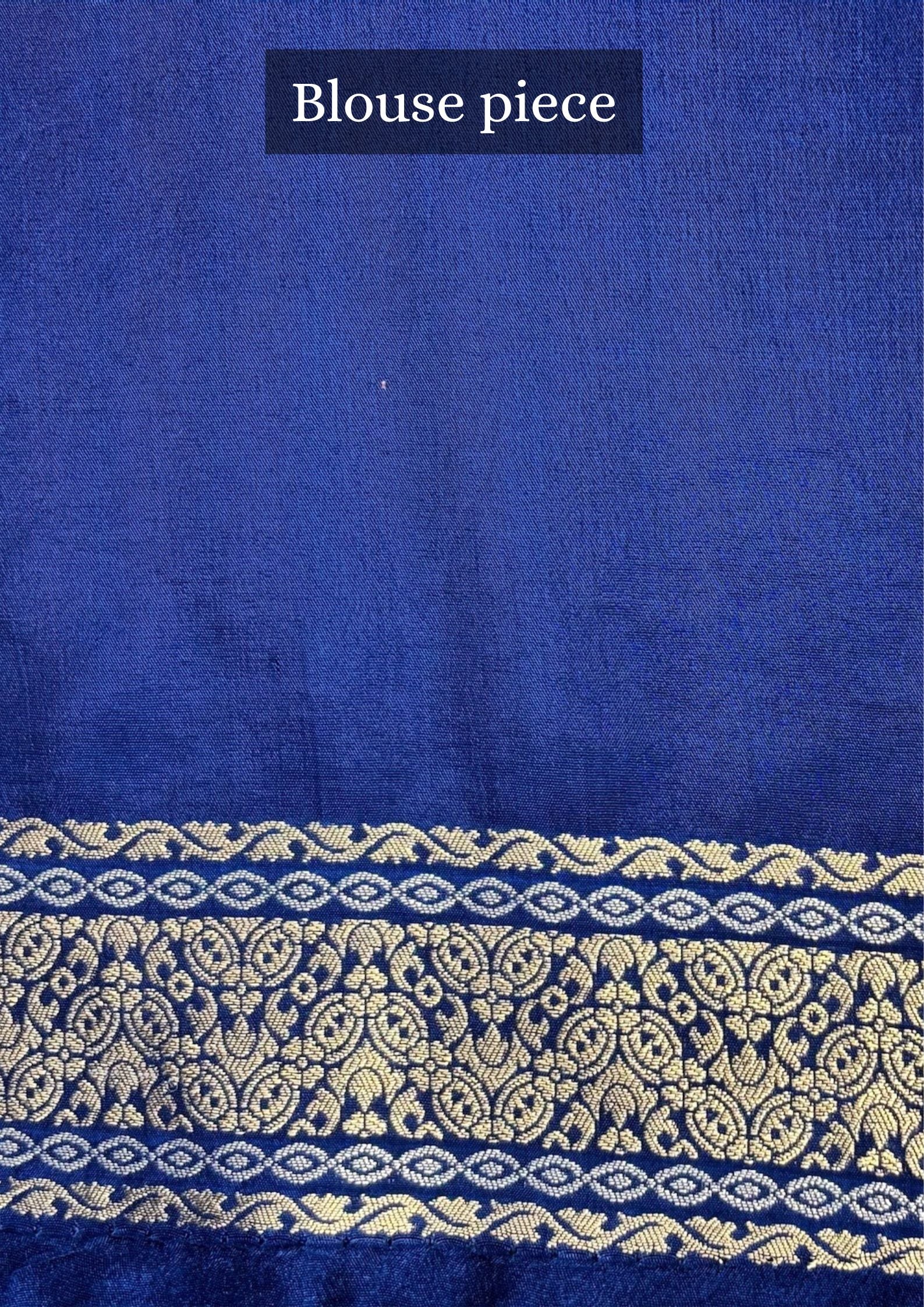 Waah Banaras 153: Royal Indigo Blue Mashru Silk Saree with Sona Rupa Zari Butis &amp; Ornate Border Motifs