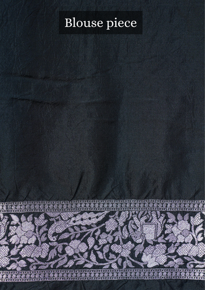 Founder Choice 025: Celebrity Choice Pure Silk Rangkat Zig-Zag Saree with Silver Zari Border &amp; Palla | Silk Mark Certified