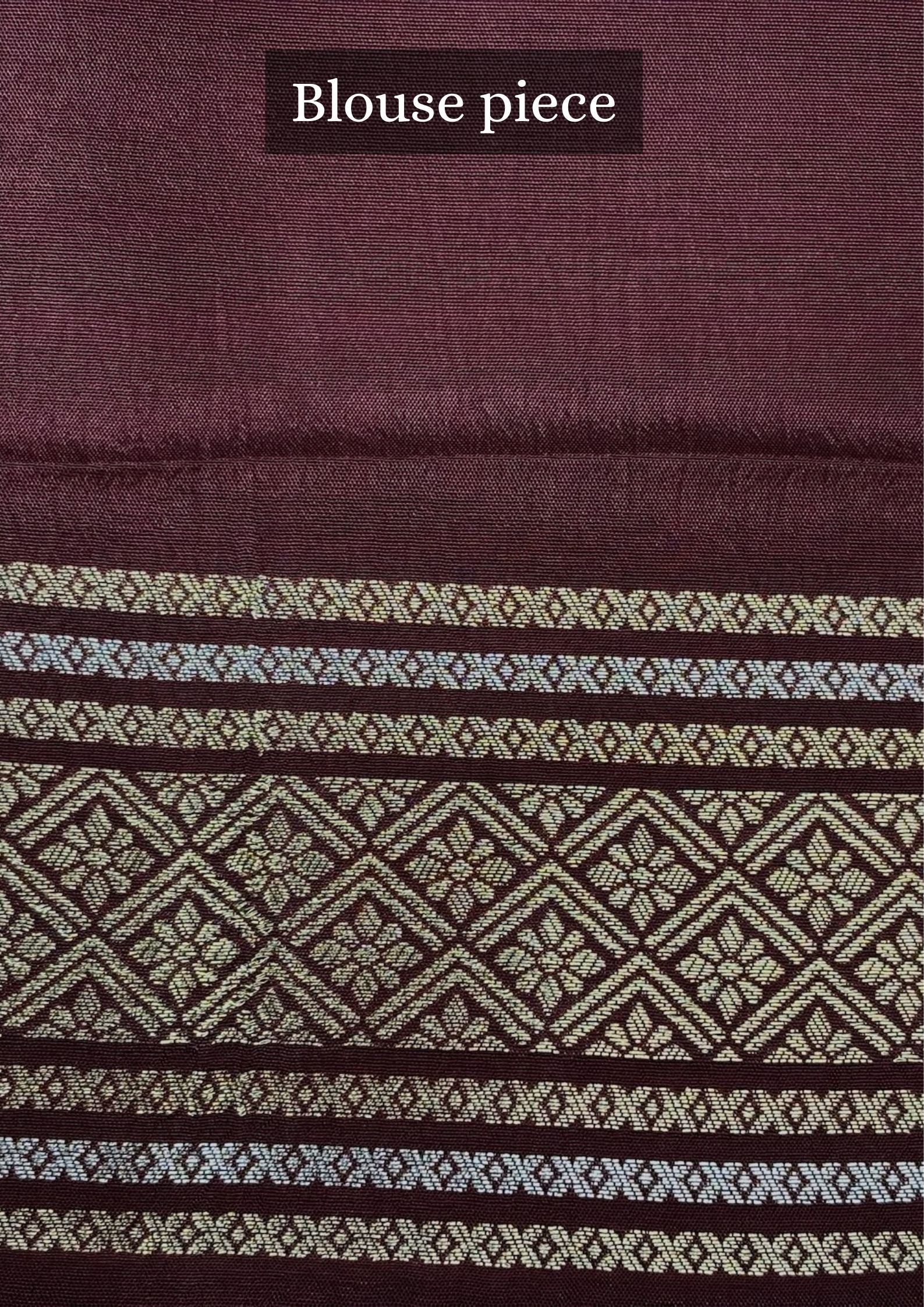 Waah Banaras 158: Elegant Coffee Mashru Silk Saree with Sona Rupa Zari &amp; Bird Motif Border