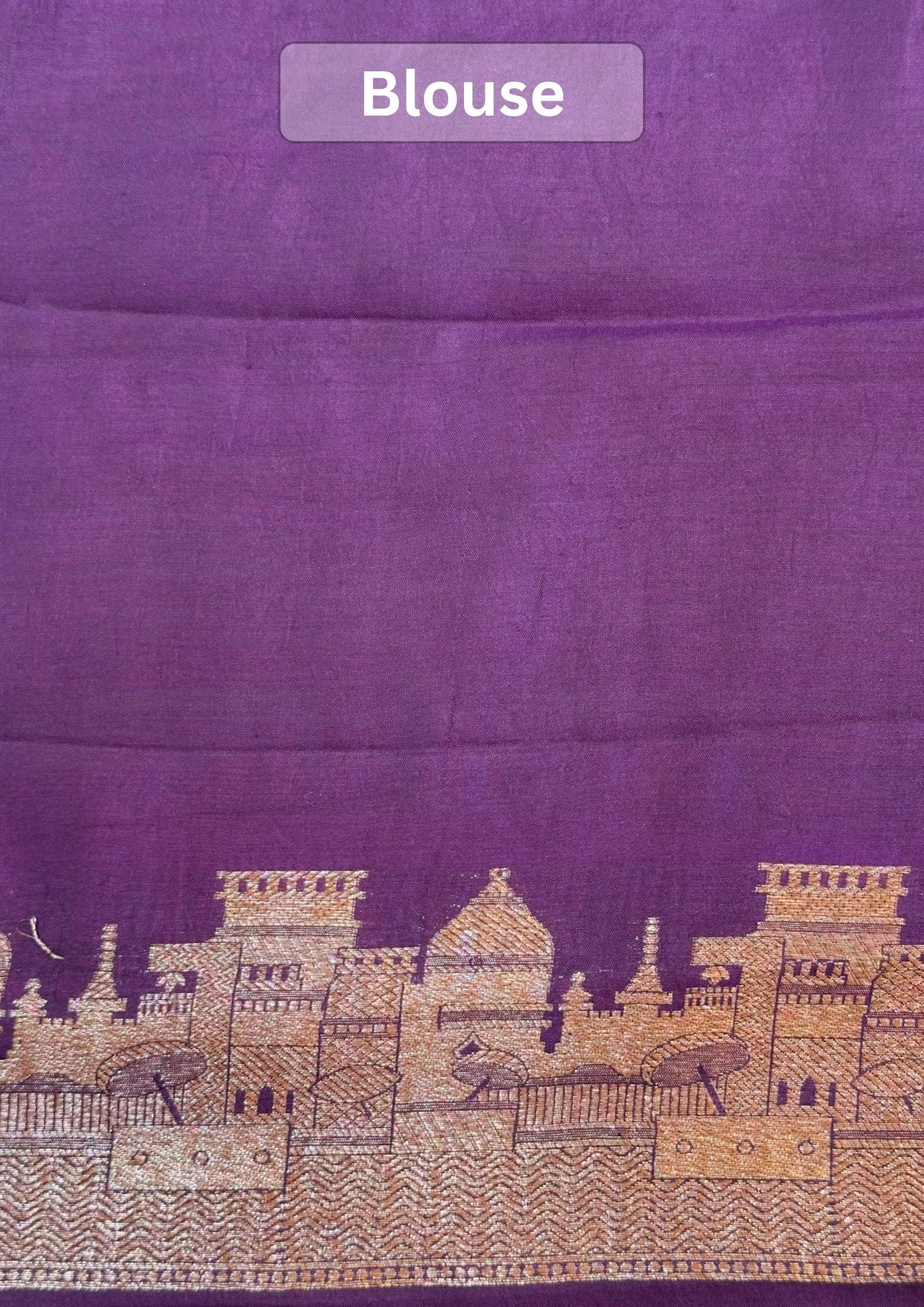 VIRASAT 403: Deep Purple Pure Silk Saree with Zari Ghat Design &amp; Diya Motifs