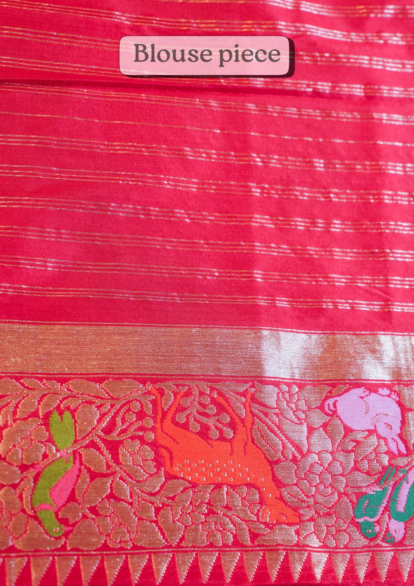 "VIRASAT 272" Pure Handloom Katan Banarasi Kadwa Jaal Pathani Real Shikargah Saree