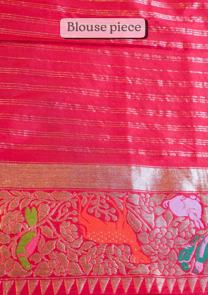 "Virasat 272" Banarasi Kadwa Jaal Pathani Real Shikargah Saree