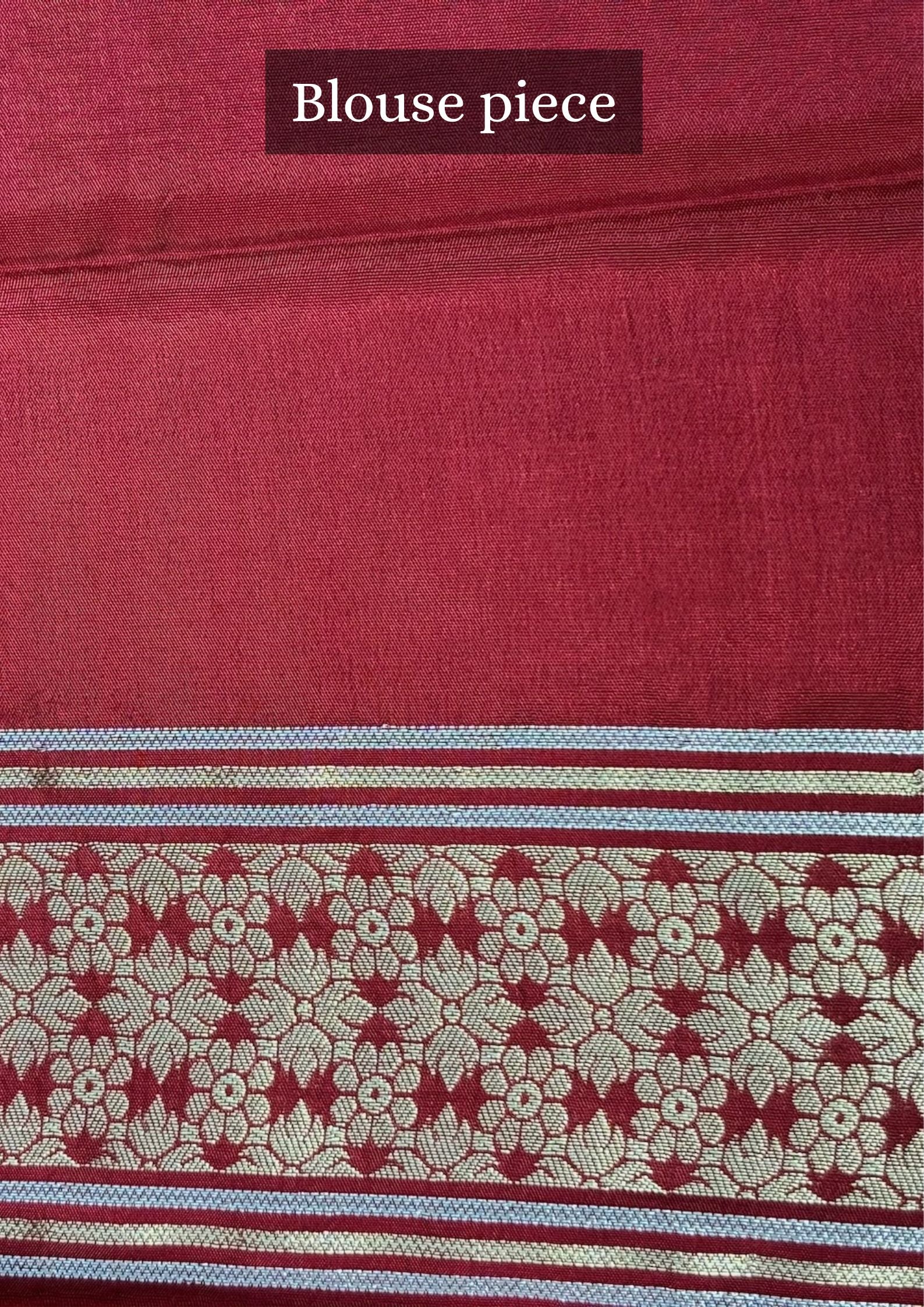 Waah Banaras 155: Maroon Red Mashru Silk Saree with Sona Rupa Zari Buti &amp; Key Feather Elephant Motifs