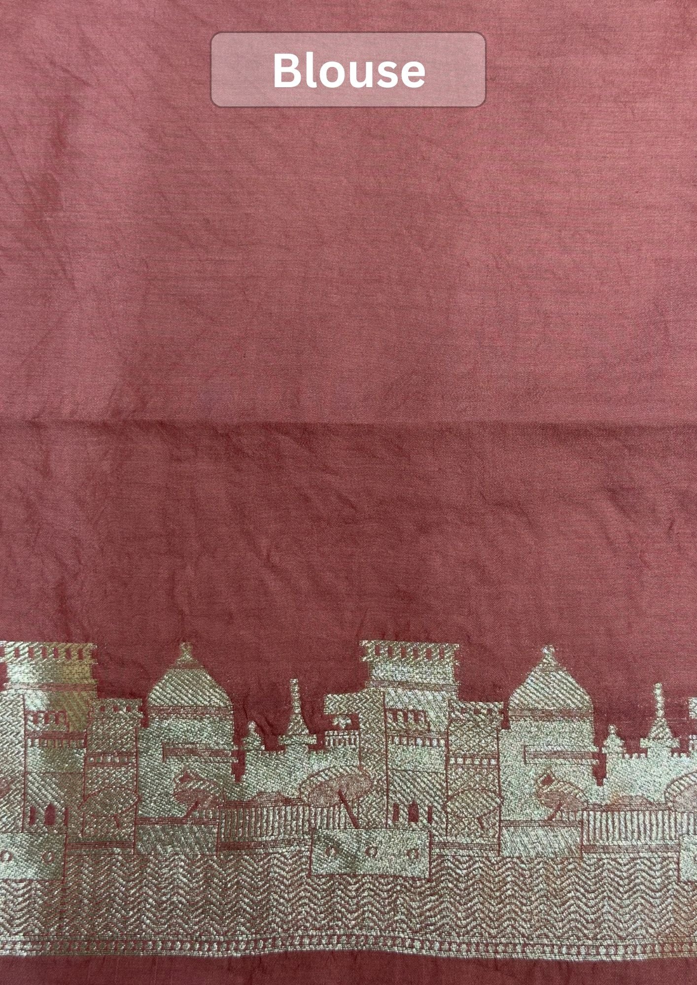 VIRASAT 404: Mauve Pink Pure Silk Saree with Silver Ghat Border &amp; Diya Motifs