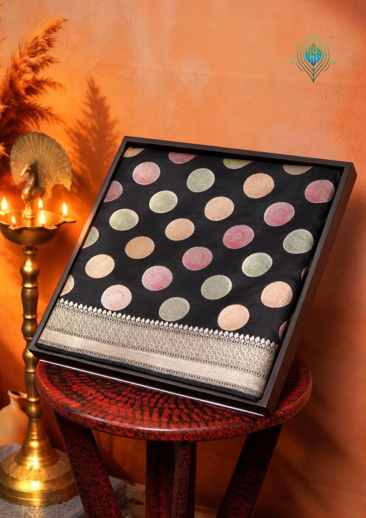 VIRASAT 343: Banarasi Black Rangkat Pure Silk Saree
