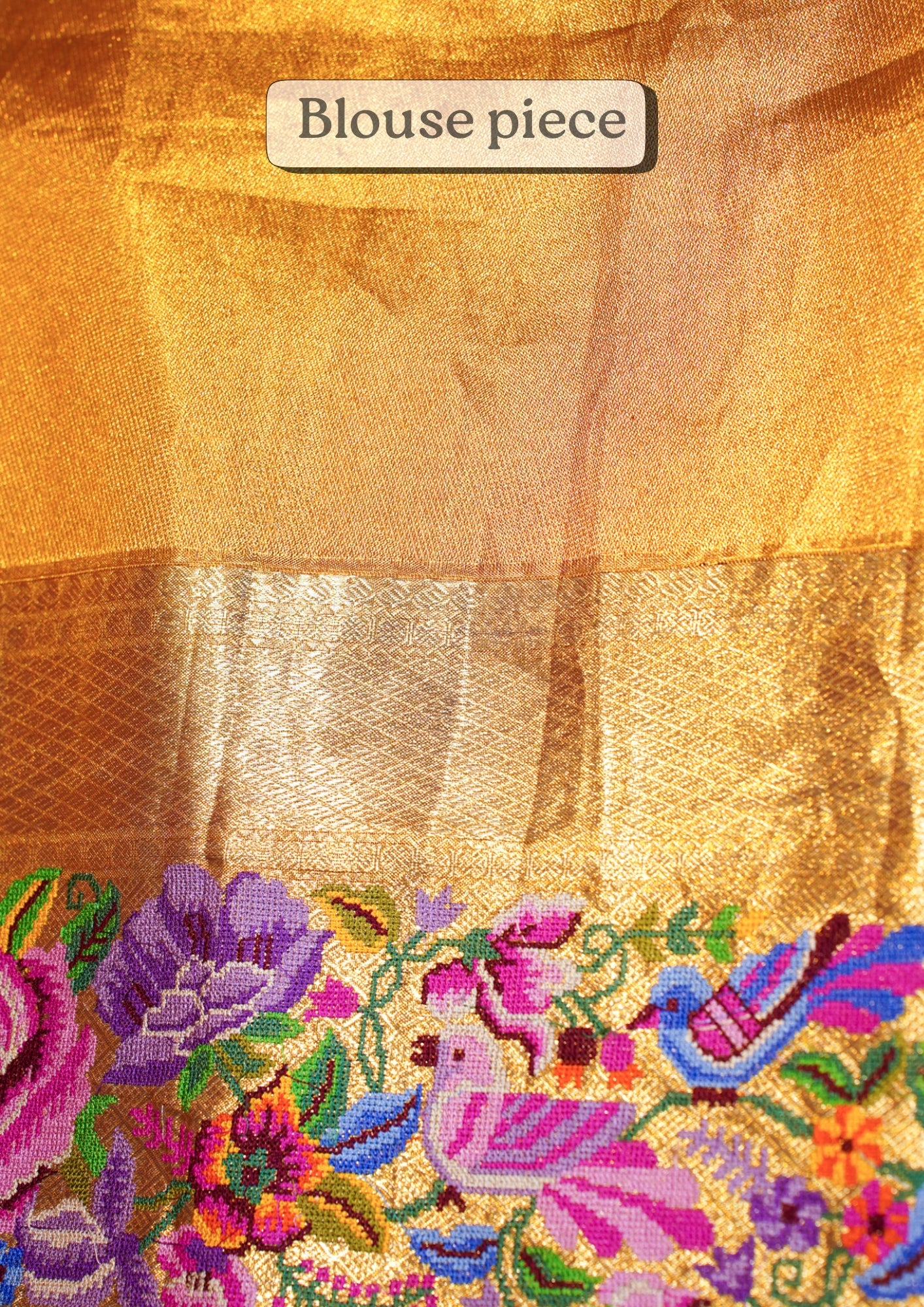 "VIRASAT 275" Banarasi Gold Brocade Kanjivaram Silk Saree with Stunning Meenkari Border