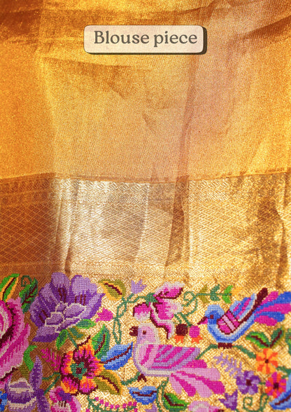 "Virasat 275" Banarasi Gold Brocade Kanjivaram Silk Saree