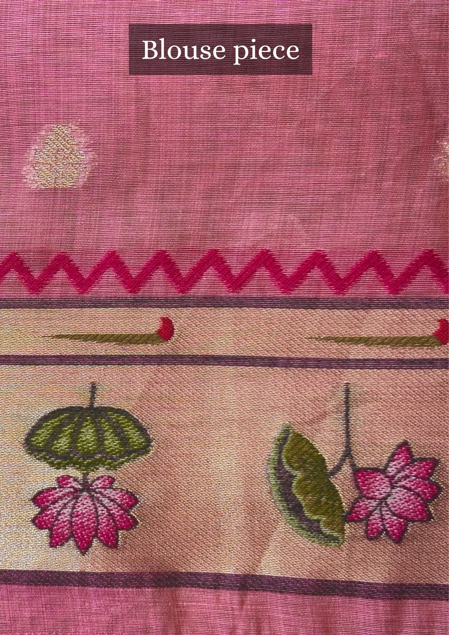 Utsav Banaras 375: Pastel Peach Handwoven Jamdani Saree with Pichwai-Inspired Cow &amp; Lotus Motifs
