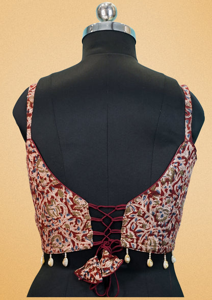 "RDM BL 005" Banarasi Designer Blouse with Shell Tassels