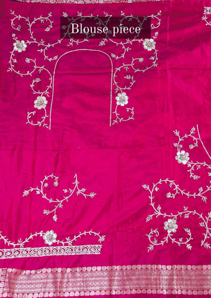 "VIRASAT 212" Nita ambani in Custome Pink multi resham kadwa floral woven saree