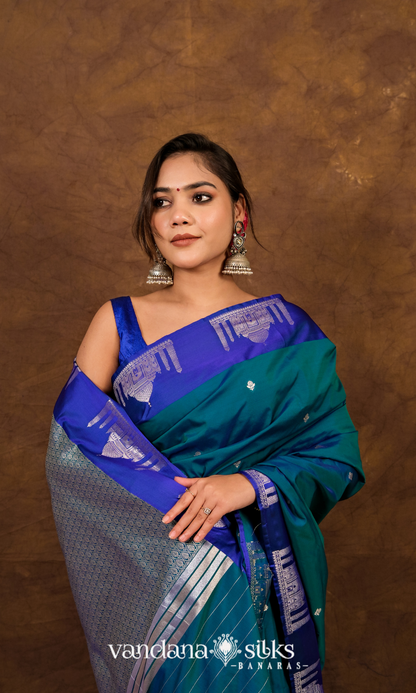 Unique Ajooba Banarasi Soft Silk Saree: Inspired by the Taj