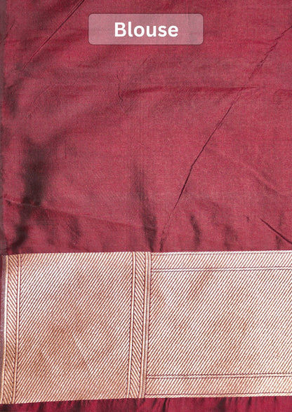 VIRASAT 203A: Pure Handloom Royal Red Silk Saree – A Celebrity Choice