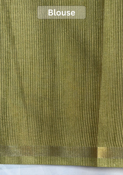 UTSAV BANARAS 410: Tissue Silk Digital Printed Saree with Bird Print,woven sequence motif on Palla &amp; Contrast Blouse