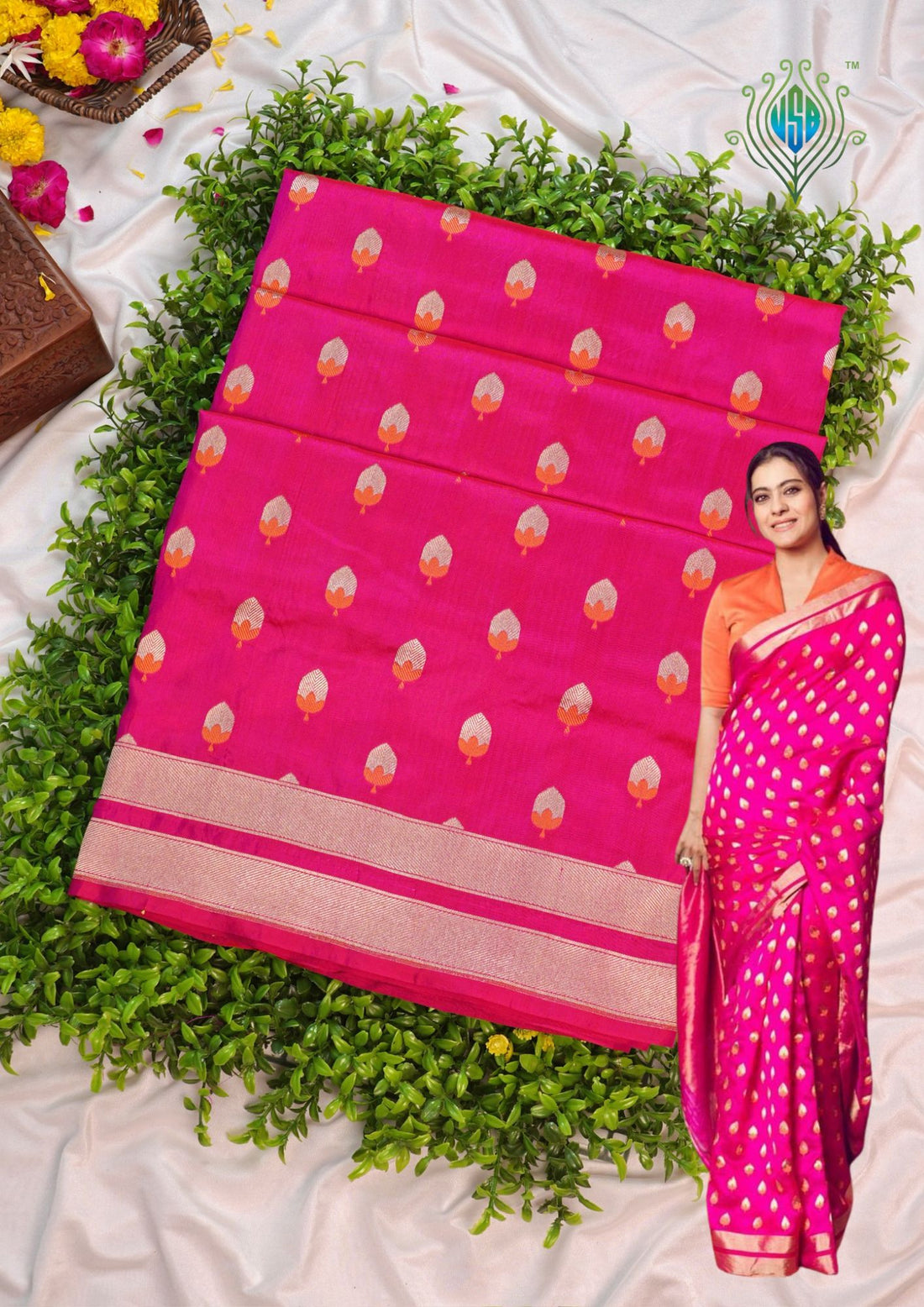 VIRASAT 1008: Celebrity Choice Pure Handloom Katan Silk Meenakari Saree