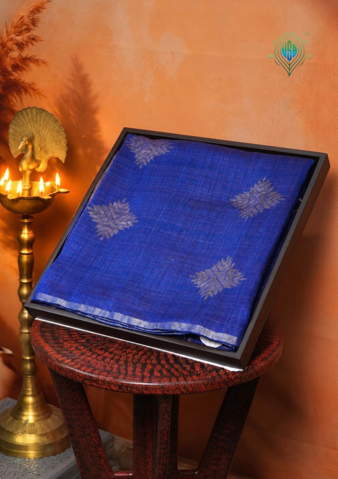 VIRASAT 352: Glitaray Royal Blue Pure Matka Silk Saree | Silk Mark Certified