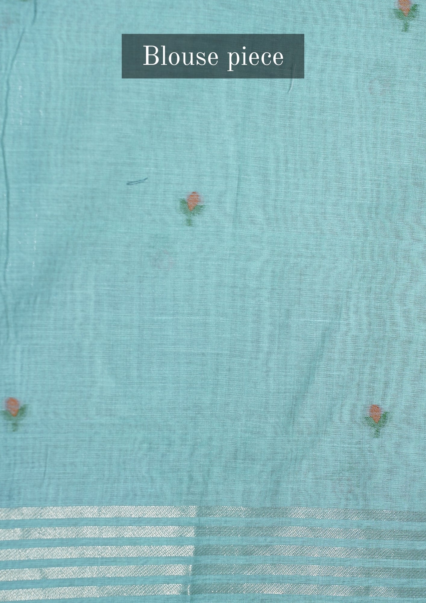 "UTSAV BANARAS 302" Banarasi Sea Green Chanderi Jamdani Silk Saree with Scalloped Floral Pallu