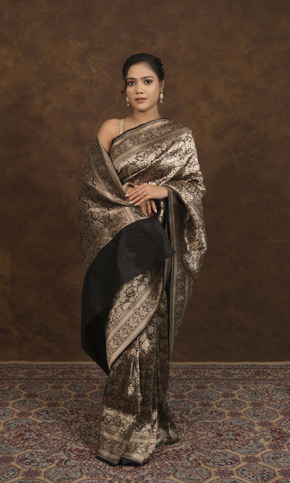 Pichwai Pure Banarasi Handloom Silk Brocade Saree: A Masterpiece of Jamewar Technique