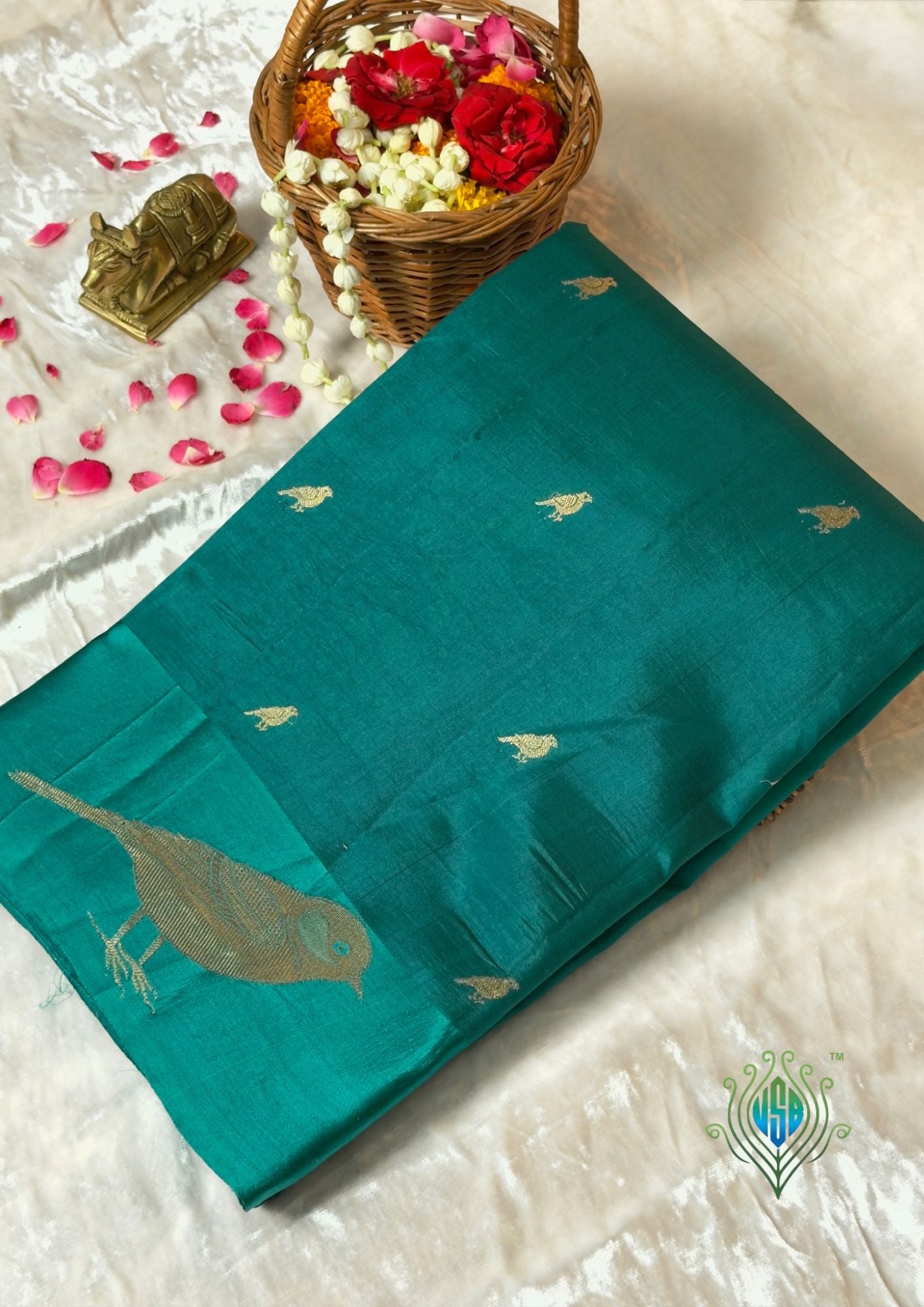 VIRASAT 371: Chocolate Brown Pure Mulberry Silk Saree with Zari Work