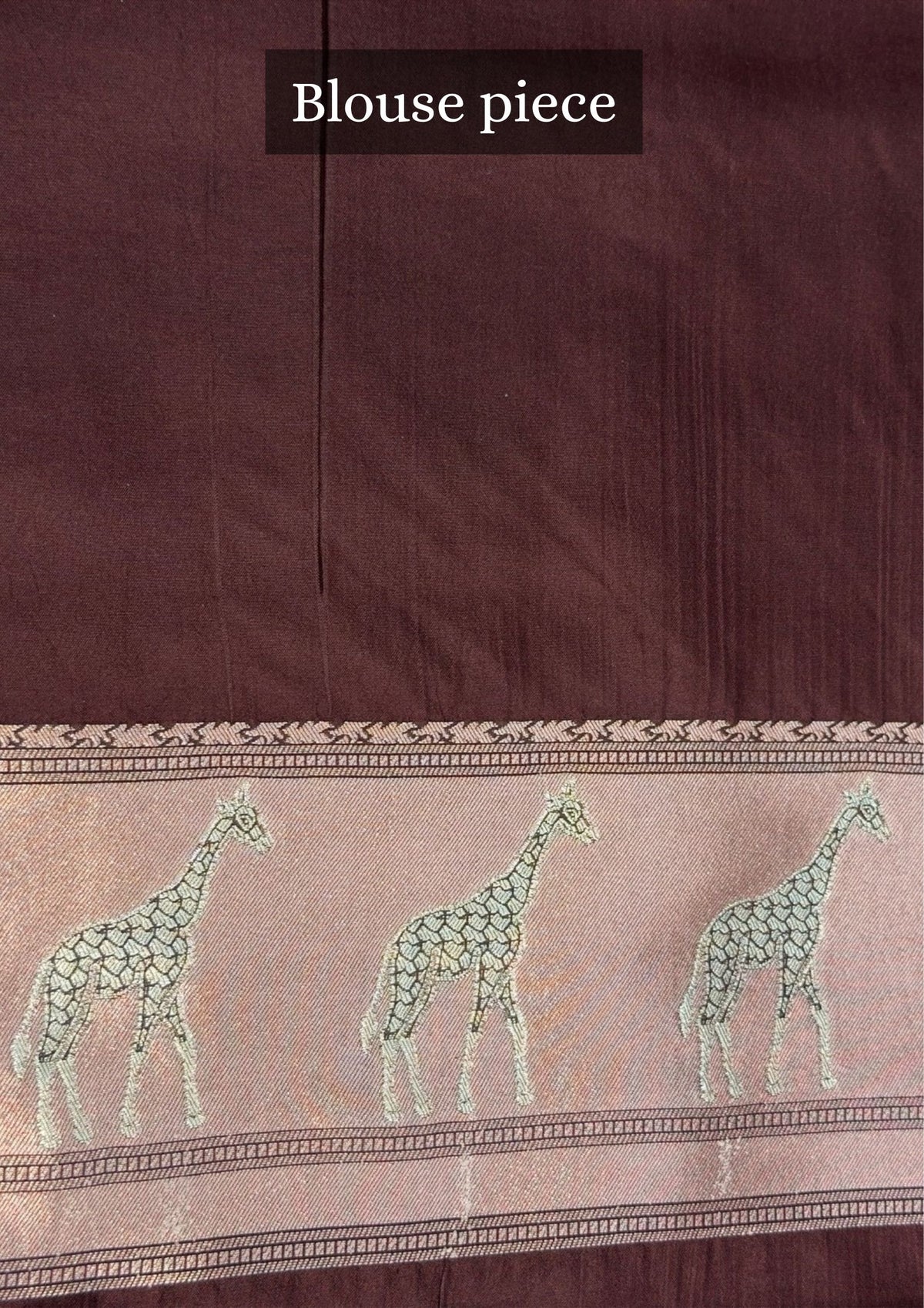 VIRASAT 365: Deep Coffee Pure Katan Silk Saree with Gold &amp; Copper Zari Animal Stripe Design