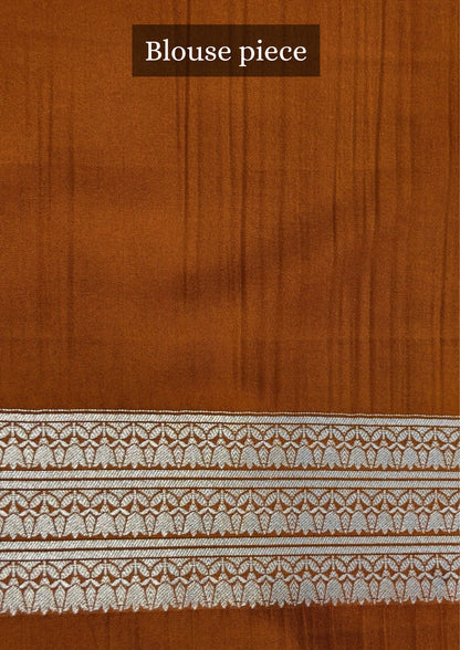 VIRASAT 368: Gold Pure Katan Silk Saree with Zari Lion Motif Border