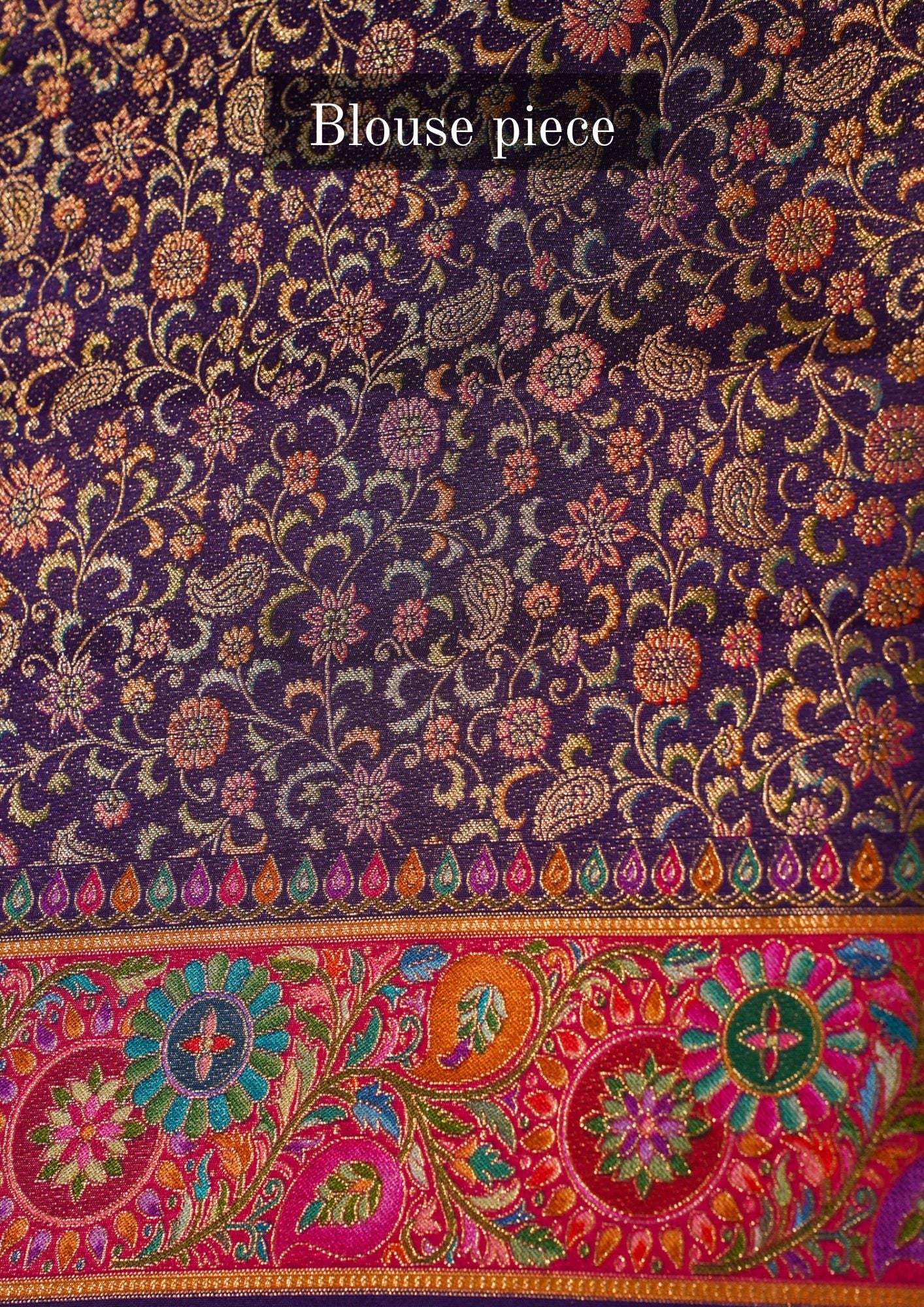 Waah Banaras 058 Gold Vegan Silk Saree with Exquisite Meenakari Mandala