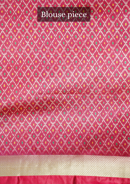 UTSAV BANARAS 296: Soft Pastel Yellow Banarasi Raw Silk Saree with Patola print Palla