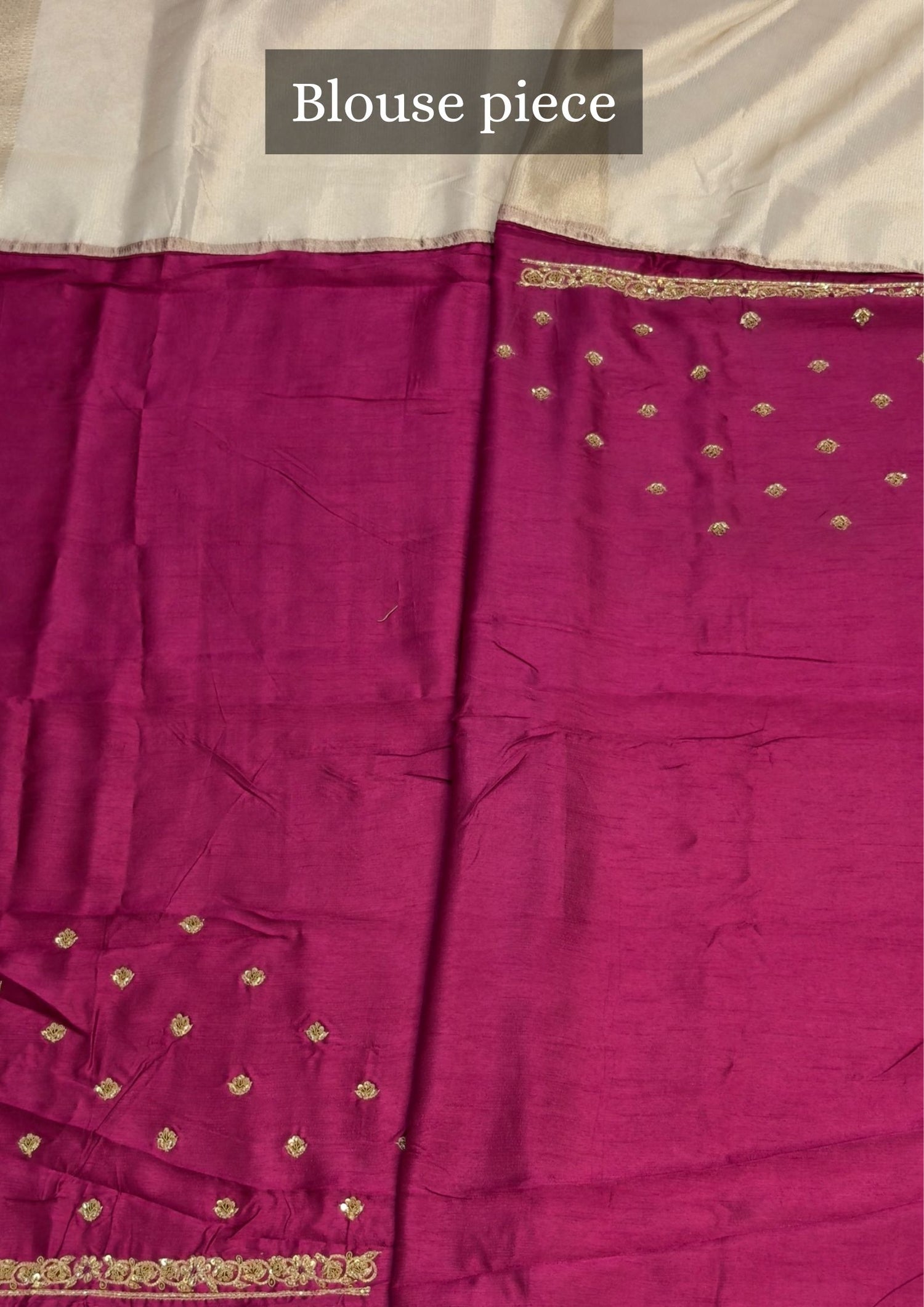 VIRASAT 378: Royal Silver Tissue Silk Saree with Hand Zardozi Work &amp; Contrast Blouse