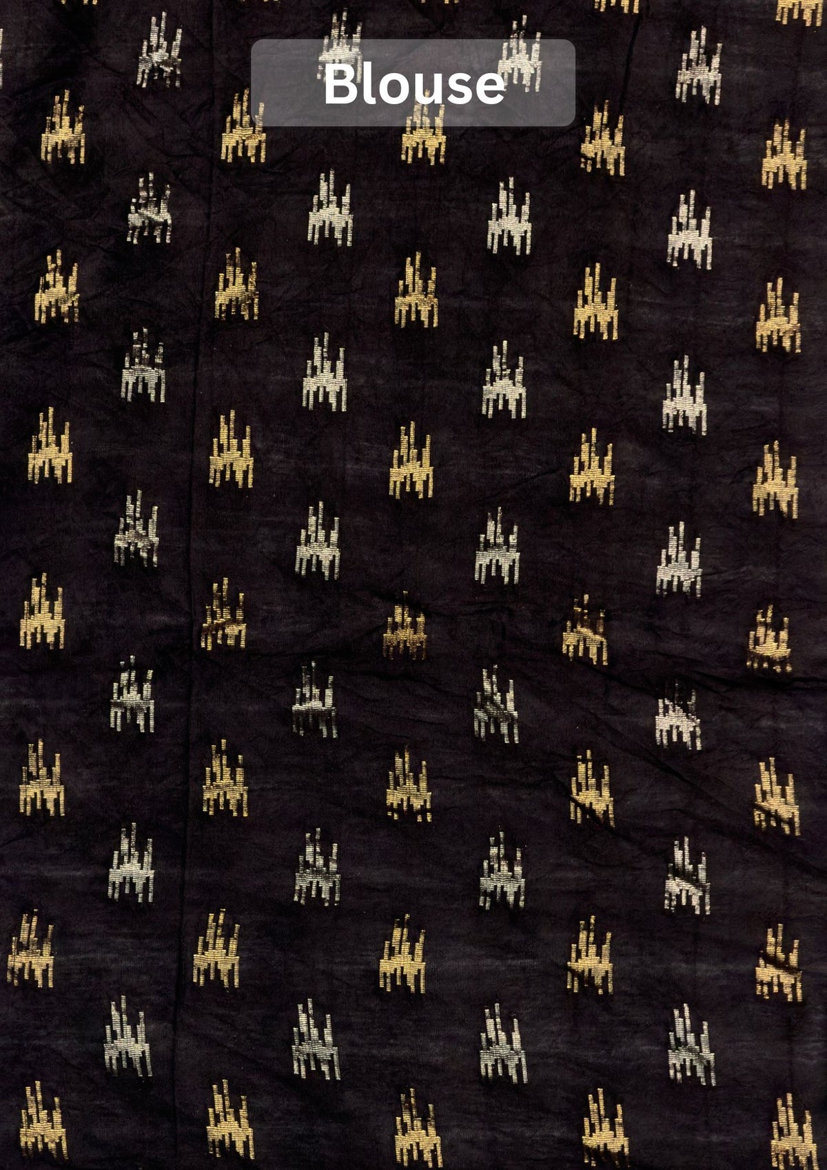 UTSAV BANARAS 288: Slate Grey Tussar Georgette Saree with Beautiful Kalamkari Floral Border