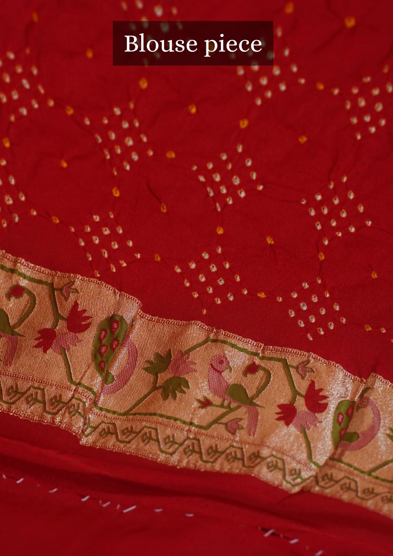 "VIRASAT 112" Red Pure Georgette Bandhej Banarasi Handloom Saree