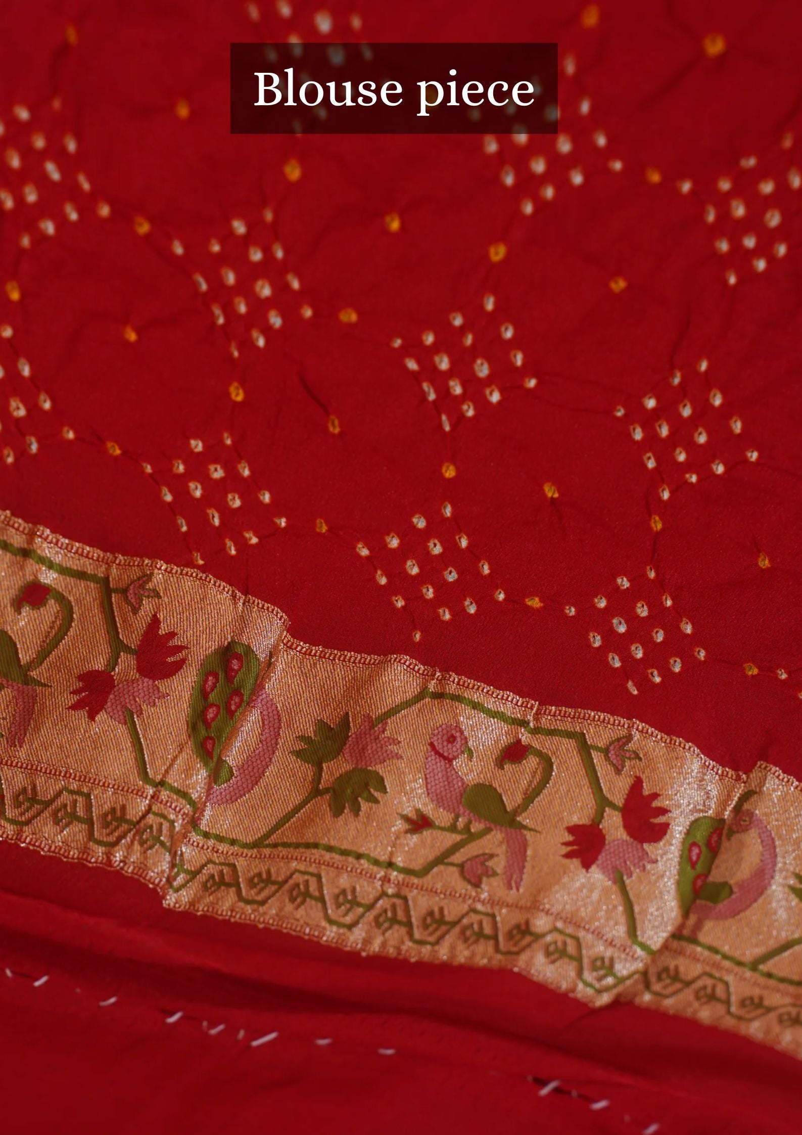 "VIRASAT 112" Red Pure Georgette Bandhej Banarasi Handloom Saree