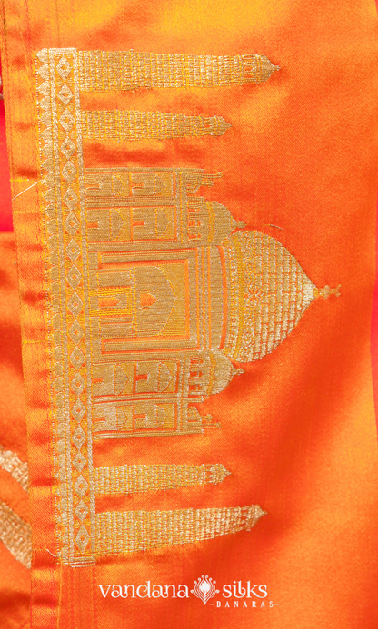 Unique Ajooba Banarasi Soft Silk Saree: Inspired by the Taj