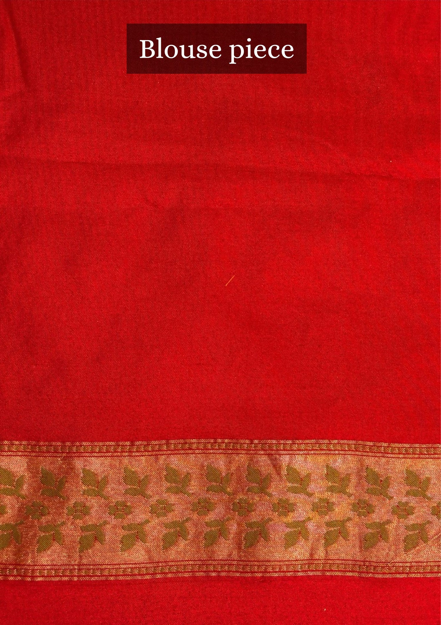 VIRASAT 375: Cherry Red Pure Handloom Katan Silk Saree with Meenakari Border &amp; Pallu (Silk Mark Certified)